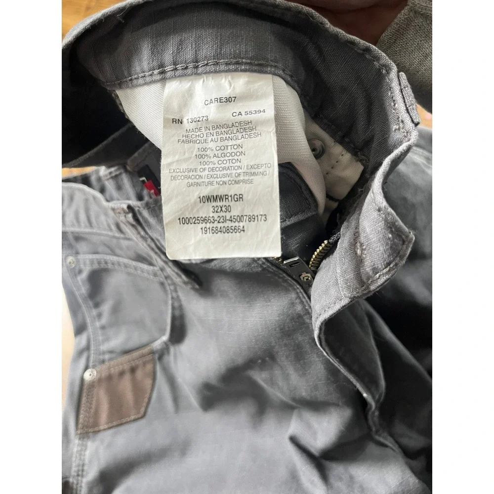 Wrangler Workwear Mens Grey Ripstop Cargo Pants 32x30 10WMWR1GR Paint Splatter